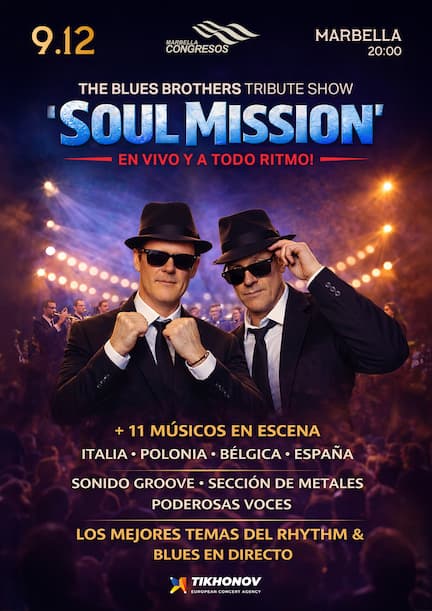 Espectáculo tributo a The Blues Brothers "Soul Mission" en Marbella
